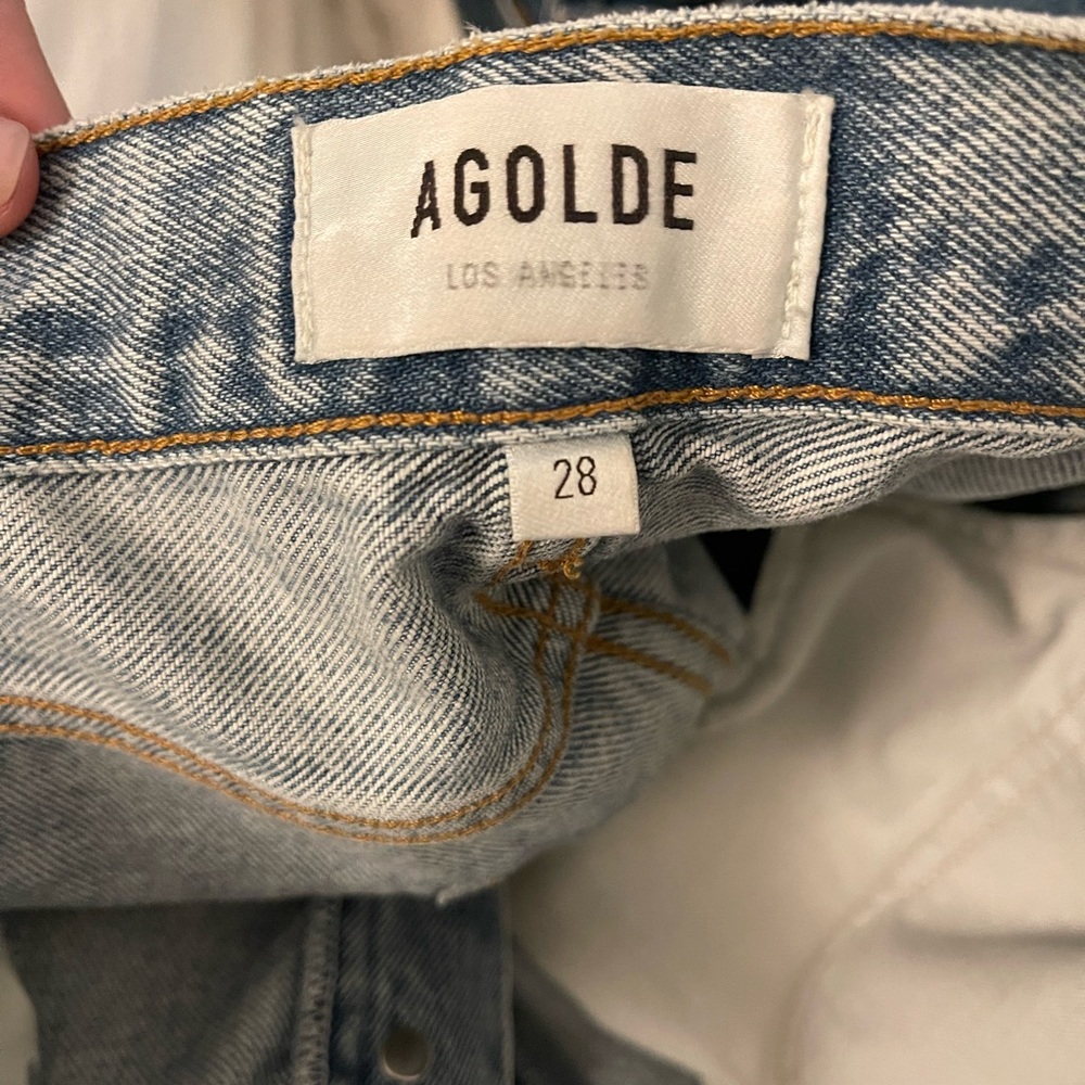 AGolde cross cross straight leg Jean